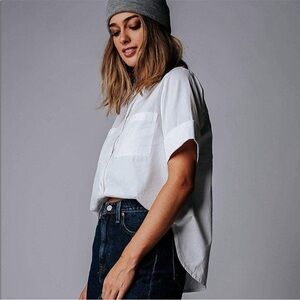 Bobbie Wren Women's White Button-Up Top